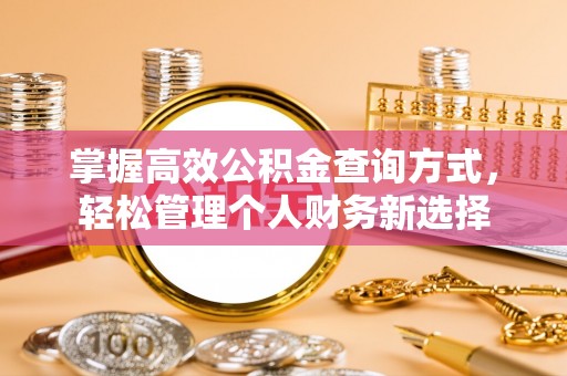 赛罕掌握高效公积金查询方式，轻松管理个人财务新选择